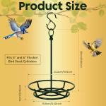 Cylinder Bird Feeder Holder - Feeders for Outdoors Hanging - Holds Bird Seed Cylinders with Hole, Logs, & Birdseed Cakes up to 6" Diameter - Includes O-Ring & Locking S Hook - Cylinder Sold Separately