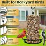 Cylinder Bird Feeder Holder - Feeders for Outdoors Hanging - Holds Bird Seed Cylinders with Hole, Logs, & Birdseed Cakes up to 6" Diameter - Includes O-Ring & Locking S Hook - Cylinder Sold Separately