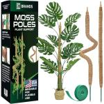 2 Pack 28'' Bendable Moss Pole Monstera Plant Support for Climbing Indoor Plants - Stakes for Potted Climbers - Tall Sticks Indoor Trellis for Houseplants - Accessories for Monstera Pot