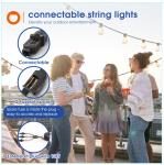 addlon 100FT(50FT*2) LED Outdoor String Lights Waterproof Patio Lights with Shatterproof ST38 Replaceable Bulbs, Dimmable Outside Hanging Light Connectable for Porch, Backyard, 2200K