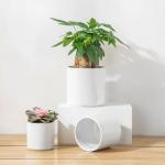 vancasso Ceramic Plant Pots, 4.25+5.25+6.25 Inch Planter Pot with Drainage Hole, Flower Pots for Indoor Outdoor Plants, Set of 3, White