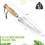 WORKPRO Garden Trowel with Wood Handle, Stainless Steel Narrow Hand Shovel, Multi- Use Flat Garden Trowel for Planting, Weeding, Transplanting, Digging, Small Weeding Knife for Gardening