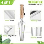 WORKPRO Garden Trowel with Wood Handle, Stainless Steel Narrow Hand Shovel, Multi- Use Flat Garden Trowel for Planting, Weeding, Transplanting, Digging, Small Weeding Knife for Gardening