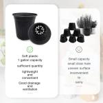 Anyumocz 90Pcs 1 Gallon Nursery Pots for Plants,Plastic Seedling Pot with Drainage Holes,Garden Flower Plant Container for Transplanting,Succulents,Cuttings(Black)