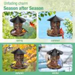 HAVENATURE Bird Feeder for Outdoor Hanging, Large Squirrel Proof Birdfeeders - Heavy Duty Metal Bird Feeders for Outside Hanging, 4 Lb Large Capacity Birdfeeder to Attracting Birds