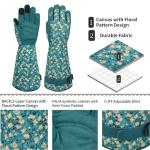 SAVJOB Gardening Garden Gloves for Men Women,Thorn Proof Rose Yard Work Glove with Touchscreen,Gifts,Lake-blue,Small