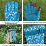 SAVJOB Gardening Garden Gloves for Men Women,Thorn Proof Rose Yard Work Glove with Touchscreen,Gifts,Lake-blue,Small