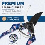 WORKPRO Aluminum Garden Tool Set, 4PCS Heavy Duty Hand Garden Tools with Box Include Trowel, Rake, Pruner, Garden Gloves, Floral and Insect Printing, Garden Gifts