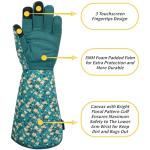 SAVJOB Gardening Garden Gloves for Men Women,Thorn Proof Rose Yard Work Glove with Touchscreen,Gifts,Lake-blue,Small