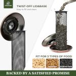 Kingsyard Mesh Tube Bird Feeders for Outdoors Hanging, All Metal, Wild Bird Feeder for Sunflower Seeds or Mealworm, Large Tray & Weatherproof Roof, 2.5 lbs Capacity (Antique Copper)