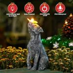 Goodeco Dog Statue with Solar Butterfly - Ideal Gifts for Dad, Mom or Birthdays, Beautifully Crafted Outdoor Decorations to Wow Your Guests