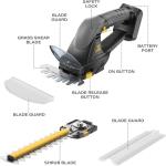 Hedge Trimmer Cordless for DEWALT 20V MAX Battery, 1500RPM Grass Trimmer Electric Hedge Trimmer, 2 in 1 Design for Yard, Garden, Lawn Care(Battery Not Included) (Black)