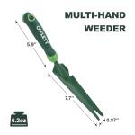 Owlett Hand Weed Puller Tool, 5-in-1 Multipurpose Garden Trowel with Soft Handle, Weeding Tool with Serrated Edges Measuring Scale for Easy Weeder Removal, Planting, Transplanting, Digging, Cutting
