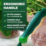 Owlett Hand Weed Puller Tool, 5-in-1 Multipurpose Garden Trowel with Soft Handle, Weeding Tool with Serrated Edges Measuring Scale for Easy Weeder Removal, Planting, Transplanting, Digging, Cutting