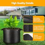 Simple Deluxe Grow Bags 5 Gallon 10 Pack Planter Pots with Handles, Thickened Nonwoven Fabric Aeration Cloth Bag, Heavy Duty Gardening for Tomoato, Potato, Vegetable, Herbs and Flowers, Black