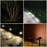 HGGH Solar Lights Outdoor Waterproof IP67, 60 LED 3 Lighting Modes Solar Spot Lights Outdoor for Yard Garden Pathway Landscape, Auto On/Off, Function 2 in 1(Cool White, 4 Pack)
