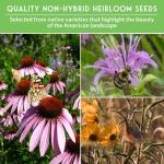 Native Plant Seeds 24 Variety Pack – Perennial & Annual North American Wildflowers, Grasses & Keystone Species for Planting Pollinator Gardens – Non-GMO Heirloom – Survival Garden Seeds