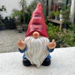 Generic Middle Finger Gnome Statue 7.8in， Naughty Garden Gnome Statue Decoration and Lawn Ornament - Funny Garden Gnomes for Outdoor or Home Decor, Red, WSH004