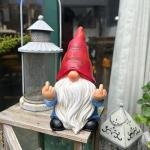 Generic Middle Finger Gnome Statue 7.8in， Naughty Garden Gnome Statue Decoration and Lawn Ornament - Funny Garden Gnomes for Outdoor or Home Decor, Red, WSH004