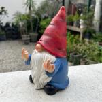 Generic Middle Finger Gnome Statue 7.8in， Naughty Garden Gnome Statue Decoration and Lawn Ornament - Funny Garden Gnomes for Outdoor or Home Decor, Red, WSH004