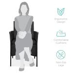 Best Choice Products 3-Piece Outdoor Wicker Conversation Bistro Set, Space Saving Patio Furniture for Garden w/Side Table - Black/White Sand