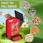 Squirrel Proof Bird Feeder for Outdoors Hanging, Metal Wild Bird Seed Feeder with Bilateral Weight-Activated Perches, 5LB Large Capacity Wild Bird Feeders for Outside Finch, Cardinal, Blue Jay