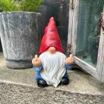 Generic Middle Finger Gnome Statue 7.8in， Naughty Garden Gnome Statue Decoration and Lawn Ornament - Funny Garden Gnomes for Outdoor or Home Decor, Red, WSH004