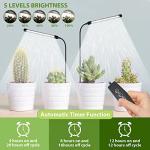 Juhefa Grow Light for Indoor Plants Growing, 6000K Full Spectrum Gooseneck Plant Lamp for Seedings Succulents Small Plants, Auto On/Off Timing & 5 Dimming, 1-Pack