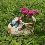 DDLUZQual Cute Planter Pot Suitable for Indoor and Outdoor, Small gnome Resin Succulent Plant Flower pots, Decorative Fun Flower pots with Drainage Holes, Ideal Home and Garden Decoration Gifts