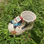 DDLUZQual Cute Planter Pot Suitable for Indoor and Outdoor, Small gnome Resin Succulent Plant Flower pots, Decorative Fun Flower pots with Drainage Holes, Ideal Home and Garden Decoration Gifts