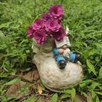 DDLUZQual Cute Planter Pot Suitable for Indoor and Outdoor, Small gnome Resin Succulent Plant Flower pots, Decorative Fun Flower pots with Drainage Holes, Ideal Home and Garden Decoration Gifts