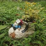 DDLUZQual Cute Planter Pot Suitable for Indoor and Outdoor, Small gnome Resin Succulent Plant Flower pots, Decorative Fun Flower pots with Drainage Holes, Ideal Home and Garden Decoration Gifts