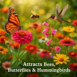 Seedboy Wildflowers for Pollinators Seed Mix – 8 oz Bulk Wildflower Seeds - 160,000+ Non-GMO Annual and Perennial Seeds for Bees Butterflies Hummingbirds – 47 Varieties Wild Flowers for Planting (8oz)