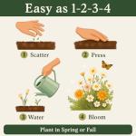 Seedboy Wildflowers for Pollinators Seed Mix – 8 oz Bulk Wildflower Seeds - 160,000+ Non-GMO Annual and Perennial Seeds for Bees Butterflies Hummingbirds – 47 Varieties Wild Flowers for Planting (8oz)