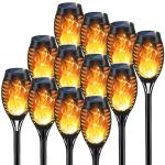 KYEKIO Solar Torch Light with Flickering Flame, 12Pack Solar Lights Outdoor, Waterproof Christmas Lights for Yard Garden, Luces Solares para Exteriores, Torches Lighting for Outside Patio Decorations