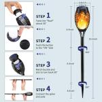 KYEKIO Solar Torch Light with Flickering Flame, 12Pack Solar Lights Outdoor, Waterproof Christmas Lights for Yard Garden, Luces Solares para Exteriores, Torches Lighting for Outside Patio Decorations