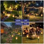 KYEKIO Solar Torch Light with Flickering Flame, 12Pack Solar Lights Outdoor, Waterproof Christmas Lights for Yard Garden, Luces Solares para Exteriores, Torches Lighting for Outside Patio Decorations