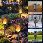 KYEKIO Solar Torch Light with Flickering Flame, 12Pack Solar Lights Outdoor, Waterproof Christmas Lights for Yard Garden, Luces Solares para Exteriores, Torches Lighting for Outside Patio Decorations