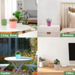 Bluckincle 4.7 Inch Plant Pots Indoor Outdoor, 8 Pack Colorful Plant Flower Pots with Drainage Holes and Saucers Plastic Planters Nursery Pots for Garden Plants Flowers Succulents