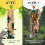 FEED GARDEN Metal Tube Bird Feeders for Outdoors Hanging, 6-Port Bird Feeder for Outside, Finch Feeders for Outside, Squirrel Proof Bird Feeders with Heavy Duty Metal Lid, Chew-Proof, 13 Inch Green