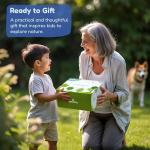 Gardening Set, Tool Kit, for Kids, STEM, Includes Tote Bag, Spade, Watering Can, Rake, Fork, Trowel and Gloves (Ocean Blue)