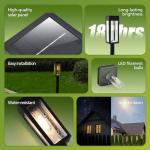 Philips 8 Packs Solar Pathway Lights Outdoor, Glass Metal Led Garden Landscape Lightings, 3000K Warm White, Waterproof for Decor Yard, Walkway, Patio, Driveway, Lawn