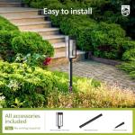 Philips 8 Packs Solar Pathway Lights Outdoor, Glass Metal Led Garden Landscape Lightings, 3000K Warm White, Waterproof for Decor Yard, Walkway, Patio, Driveway, Lawn
