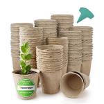 GROWNEER 120 Packs 3 Inch Peat Pots Plant Starters for Seedling with 15 Pcs Plant Labels, Biodegradable Herb Seed Starter Pots Kits, Garden Germination Nursery Pot