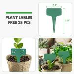 GROWNEER 120 Packs 3 Inch Peat Pots Plant Starters for Seedling with 15 Pcs Plant Labels, Biodegradable Herb Seed Starter Pots Kits, Garden Germination Nursery Pot