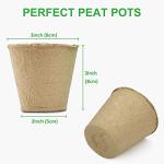 GROWNEER 120 Packs 3 Inch Peat Pots Plant Starters for Seedling with 15 Pcs Plant Labels, Biodegradable Herb Seed Starter Pots Kits, Garden Germination Nursery Pot