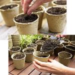 GROWNEER 120 Packs 3 Inch Peat Pots Plant Starters for Seedling with 15 Pcs Plant Labels, Biodegradable Herb Seed Starter Pots Kits, Garden Germination Nursery Pot