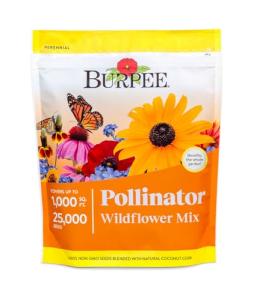 Burpee Wildflower 25,000 Bulk, 1 Bag, 18 Varieties of Non-GMO Flower Seeds Pollinator Garden, Pollinator Mix