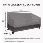 Easy-Going Heavy Duty 2 Seater Outdoor Loveseat Cover, Waterproof Windproof Patio Furniture Sofa Cover with Air Vent (58Wx32.5Dx31H inch, Gray/Dark Gray)