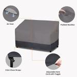 Easy-Going Heavy Duty 2 Seater Outdoor Loveseat Cover, Waterproof Windproof Patio Furniture Sofa Cover with Air Vent (58Wx32.5Dx31H inch, Gray/Dark Gray)